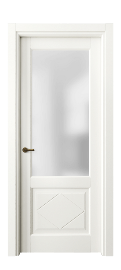 Межкомнатная дверь Тоскана Ромбо 6342 Матовый жемчужный Сатинированное стекло Цена 4960 AZE | Volhovec