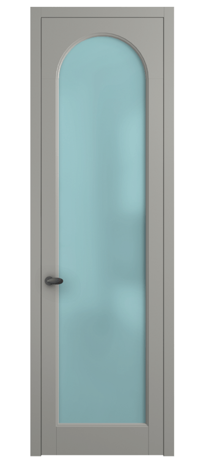 Межкомнатная дверь Палаццо 6804 Матовый нейтральный серый Сатинированное голубое стекло, триплекс Цена 5100 AZE | Volhovec