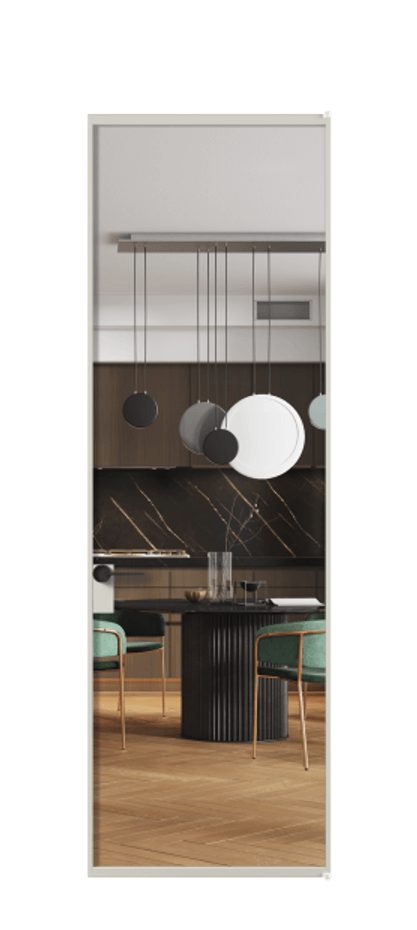 Алюминиевая дверь АЛПЛ040.01 Алюминий тёплый серый Прозрачное стекло "Кристал Вижн", калёное Цена 6550  | Volhovec