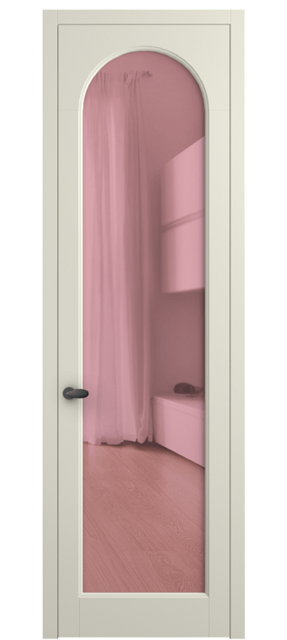 Межкомнатная дверь Палаццо 6804 Матовый молочно-белый Прозрачное розовое стекло, триплекс Цена 5100 AZE | Volhovec