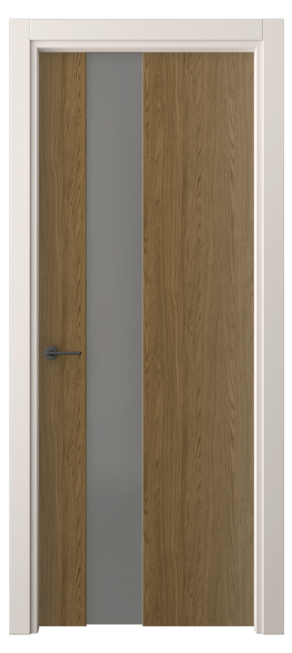 Межкомнатная дверь Freedom 4224 Торфяной дуб Сатинированное серое стекло, триплекс, 8 мм Цена 2000 AZE | Volhovec
