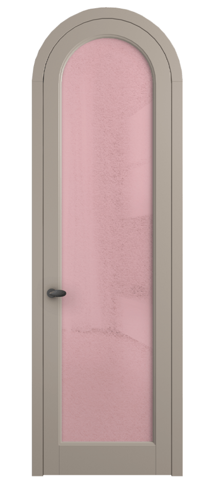 Межкомнатная дверь Палаццо 6814 Матовый бисквитный Фактурное розовое стекло "Лёд", триплекс Цена 6800 AZE | Volhovec