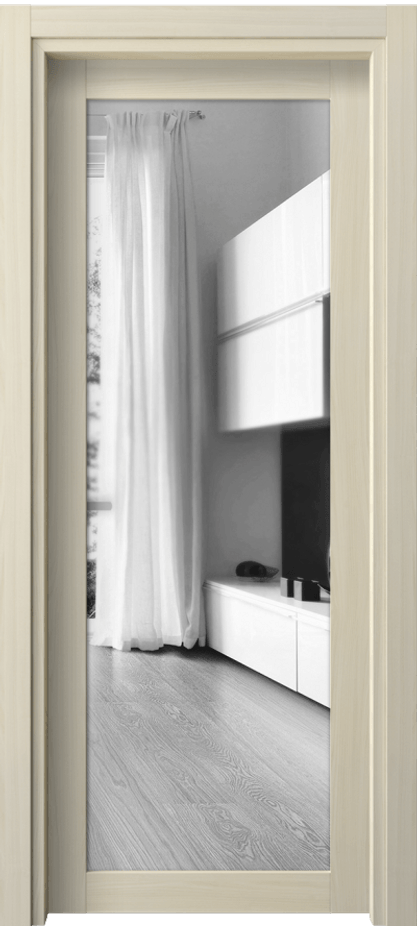 Межкомнатная дверь Neo 2102 Молочный ясень Двустороннее зеркало, триплекс Цена 1250 AZE | Volhovec