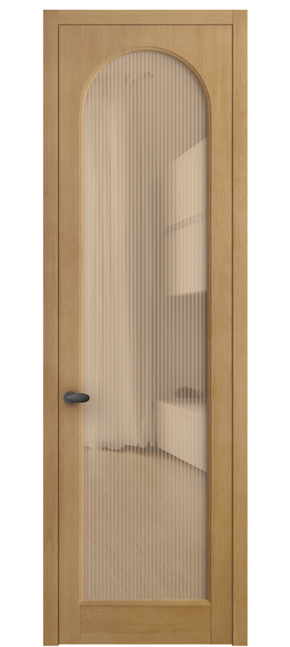 Межкомнатная дверь Палаццо 6804 Бук натуральный матовый Рифлёное оранжевое стекло "Moru", триплекс Цена 6700 AZE | Volhovec