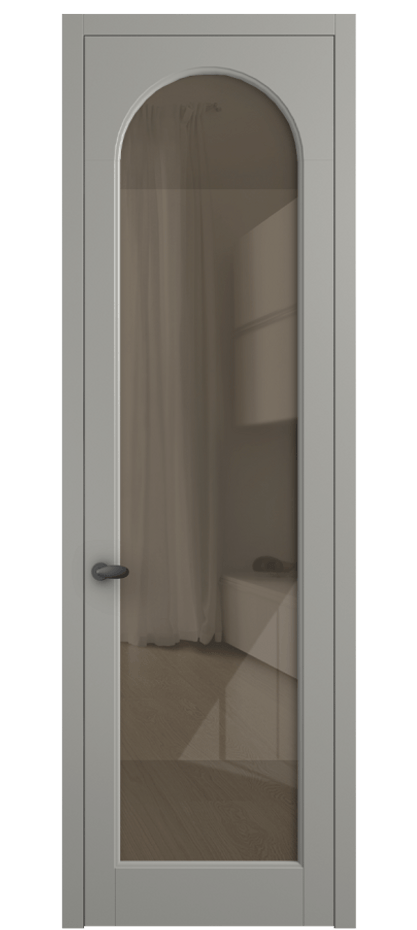 Межкомнатная дверь Палаццо 6804 Матовый нейтральный серый Рефлективное бронзовое стекло "Stopsol", калёное Цена 5500 AZE | Volhovec