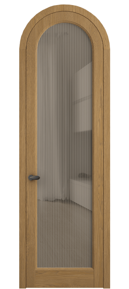 Межкомнатная дверь Палаццо 6814 Дуб солнечный матовый Рифлёное бронзовое стекло "Мору", триплекс Цена 11200 AZE | Volhovec