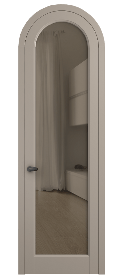 Межкомнатная дверь Палаццо 6814 Матовый бисквитный Прозрачное бронзовое стекло, триплекс Цена 6500 AZE | Volhovec