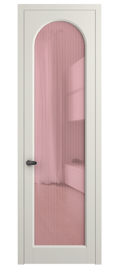 Межкомнатная дверь Палаццо 6804 Матовый жемчужный Рифлёное розовое стекло "Moru", триплекс Цена 5500 AZE | Volhovec