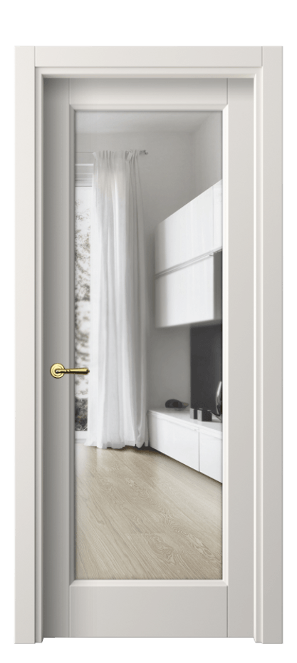 Межкомнатная дверь Галант 1402 Матовый пудровый белый Прозрачное стекло Цена 76290 сом | Volhovec