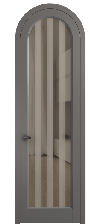 Межкомнатная дверь Палаццо 6814 Матовый классический серый Рифлёное бронзовое стекло "Дюна", триплекс Цена 6800 AZE | Volhovec