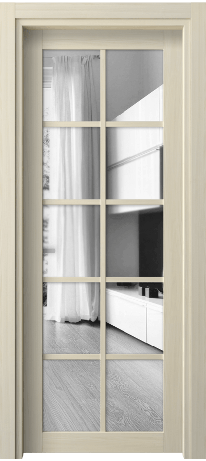 Межкомнатная дверь Neo 2106 Молочный ясень Двустороннее зеркало, триплекс Цена 1480 AZE | Volhovec