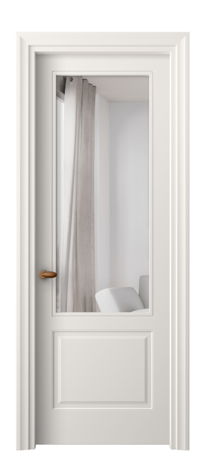 Межкомнатная дверь Эссе 8552 Матовый пудровый белый Двустороннее зеркало, триплекс Цена 3770 AZE | Volhovec