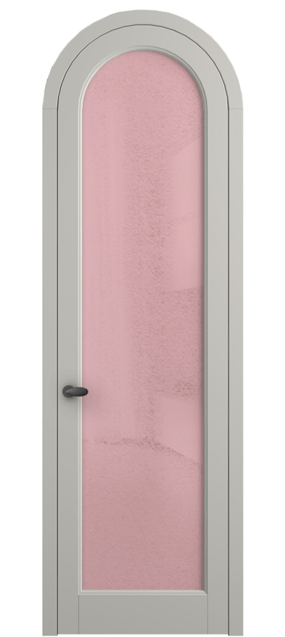 Межкомнатная дверь Палаццо 6814 Матовый тёплый серый Фактурное розовое стекло "Лёд", триплекс Цена 6800 AZE | Volhovec