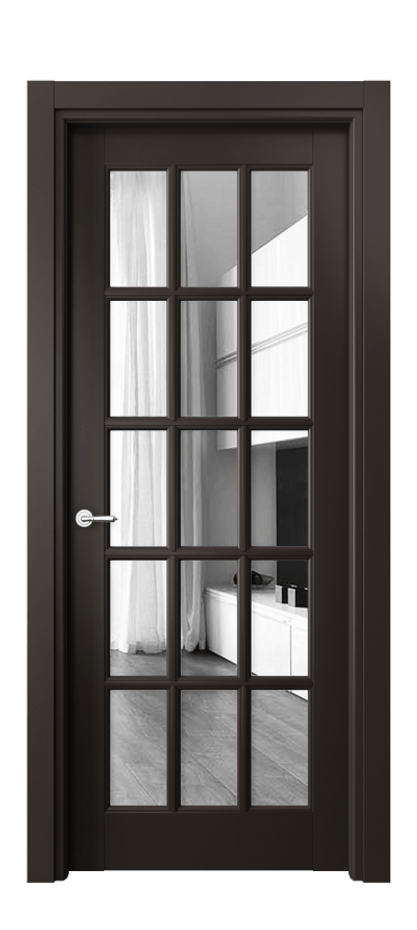 Межкомнатная дверь Тоскана Грильято 6311 Матовый антрацит Двустороннее зеркало, триплекс Цена 6110 AZE | Volhovec