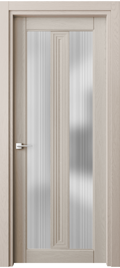 Межкомнатная дверь Эго 6122 Дуб светло-бежевый Сатинированное стекло "Дождь" Цена 6330 AZE | Volhovec
