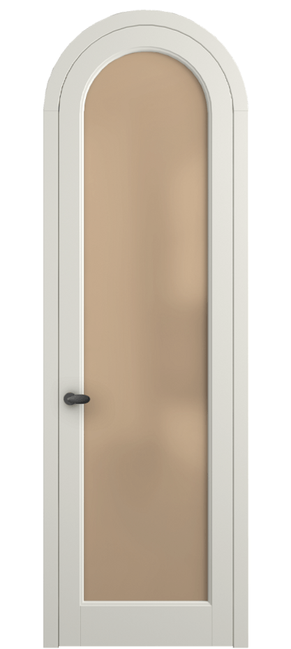 Межкомнатная дверь Палаццо 6814 Матовый жемчужный Сатинированное оранжевое стекло, триплекс Цена 6500 AZE | Volhovec