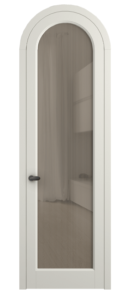 Межкомнатная дверь Палаццо 6814 Матовый жемчужный Рифлёное бронзовое стекло "Дюна", триплекс Цена 6800 AZE | Volhovec