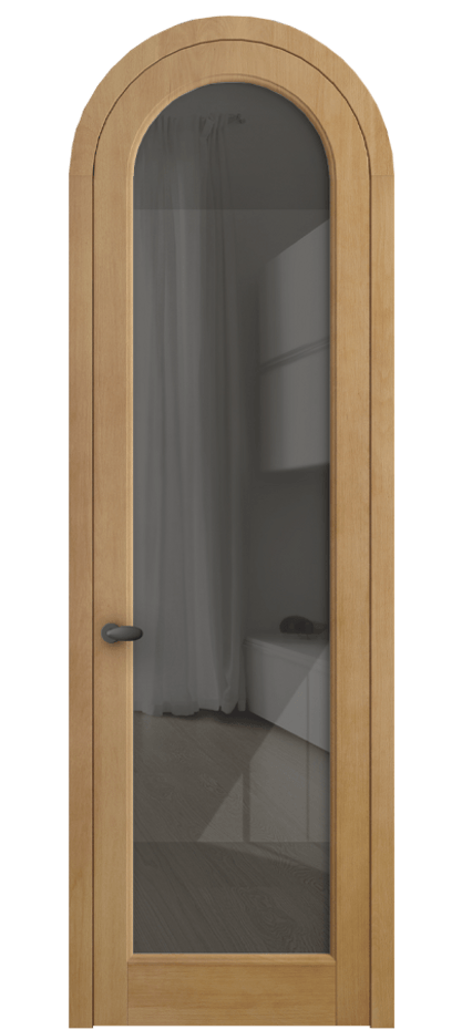 Межкомнатная дверь Палаццо 6814 Бук натуральный матовый Рефлективное серое стекло "Стопсол", калёное Цена 9400 AZE | Volhovec
