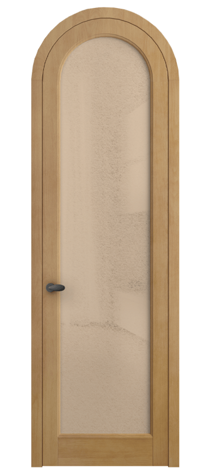 Межкомнатная дверь Палаццо 6814 Бук натуральный матовый Фактурное оранжевое стекло "Лёд", триплекс Цена 9500 AZE | Volhovec