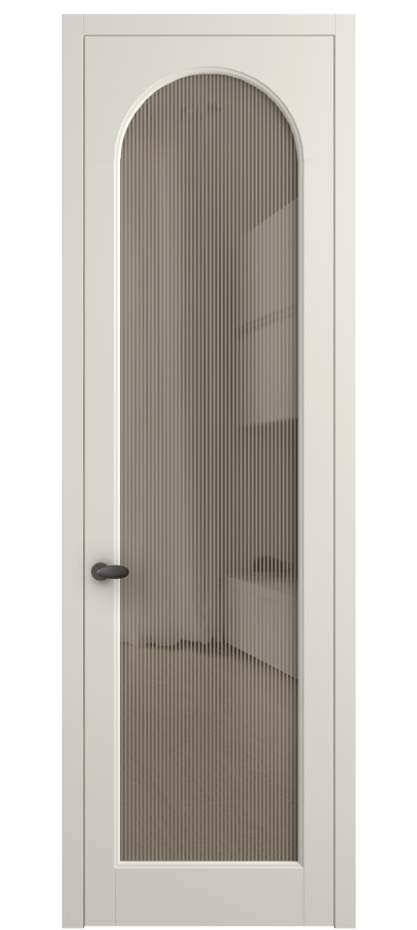 Межкомнатная дверь Палаццо 6804 Матовый жемчужный Рифлёное бронзовое стекло "Дюна", триплекс Цена 5400 AZE | Volhovec