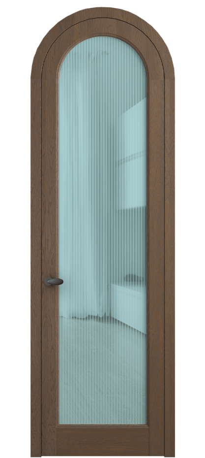 Межкомнатная дверь Палаццо 6814 Дуб туманный матовый Рифлёное голубое стекло "Мору", триплекс Цена 11200 AZE | Volhovec