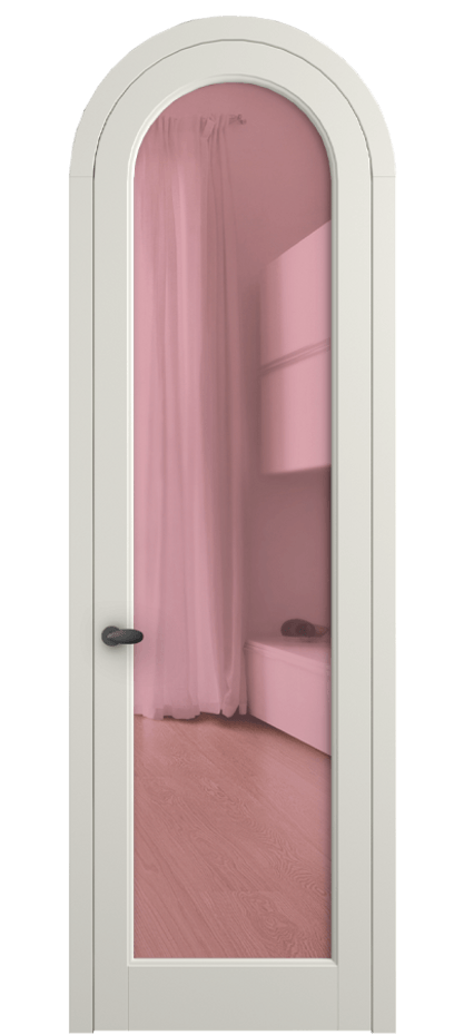 Межкомнатная дверь Палаццо 6814 Матовый жемчужный Прозрачное розовое стекло, триплекс Цена 6500 AZE | Volhovec