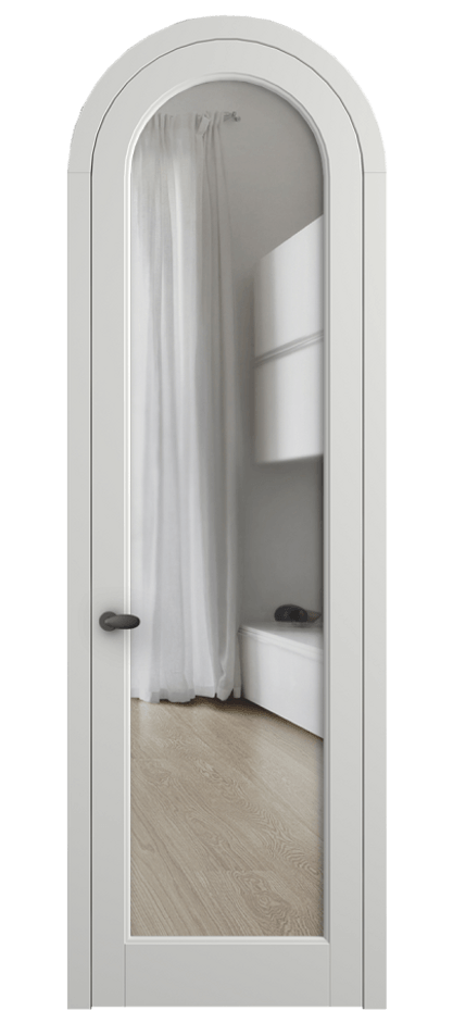 Межкомнатная дверь Палаццо 6814 Матовый светло-серый Прозрачное стекло Цена 6500 AZE | Volhovec