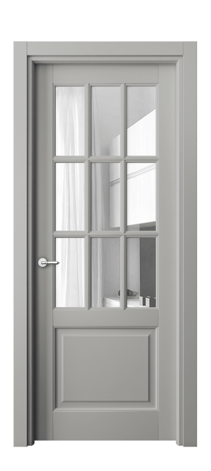 Межкомнатная дверь Toscana Grigliato 6312 Бук нейтральный серый Прозрачное стекло Цена 125620 ₽ | Volhovec