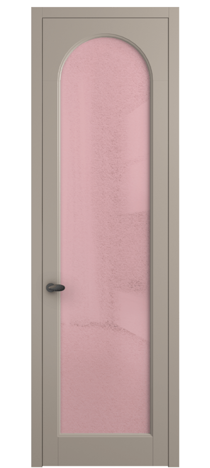 Межкомнатная дверь Палаццо 6804 Матовый бисквитный Фактурное розовое стекло "Лёд", триплекс Цена 5400 AZE | Volhovec