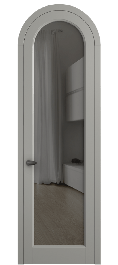 Межкомнатная дверь Палаццо 6814 Матовый нейтральный серый Прозрачное серое стекло, триплекс Цена 6700 AZE | Volhovec