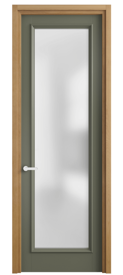 Межкомнатная дверь Шарм 6702 Матовый оливковый тёмный Сатинированное стекло Цена 5200 AZE | Volhovec