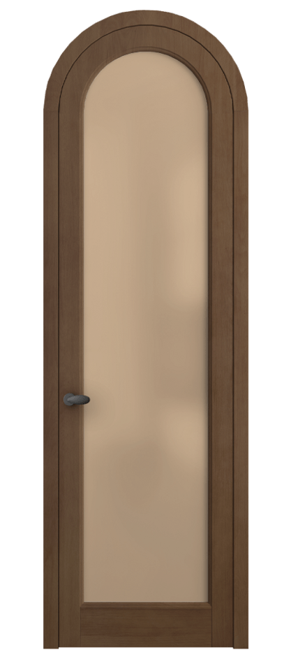 Межкомнатная дверь Палаццо 6814 Бук тёмный матовый Сатинированное оранжевое стекло, триплекс Цена 9100 AZE | Volhovec