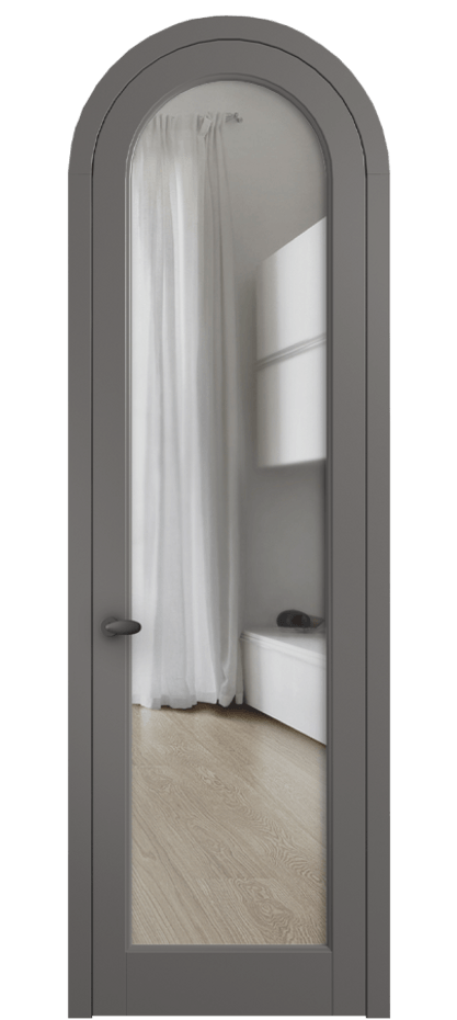 Межкомнатная дверь Палаццо 6814 Матовый классический серый Прозрачное стекло Цена 6500 AZE | Volhovec