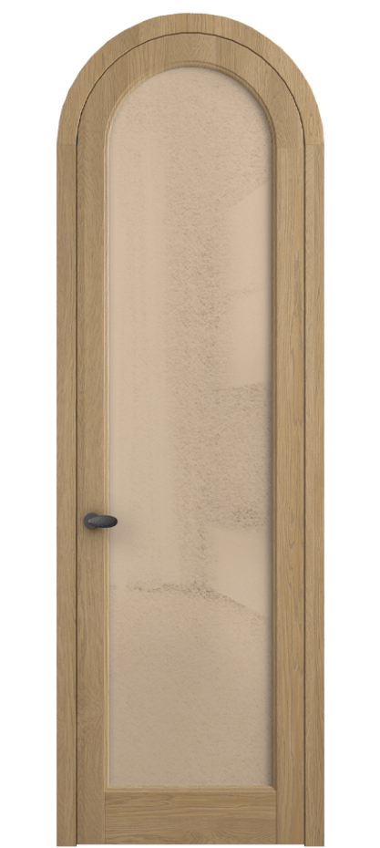 Межкомнатная дверь Палаццо 6814 Дуб соломенный матовый Фактурное оранжевое стекло "Лёд", триплекс Цена 11100 AZE | Volhovec