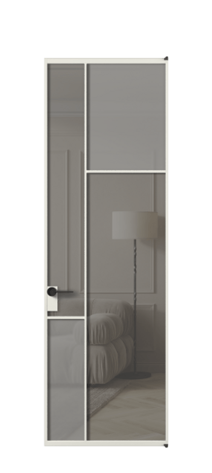 Межкомнатная дверь Mosaic АЛПЛ041.11 Алюминий серый Сатинированное серое стекло, триплекс, 6 мм + Прозрачное серое стекло, триплекс, 6 мм Цена 6660 AZE | Volhovec