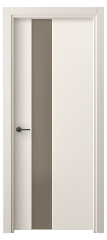 Межкомнатная дверь Фридом 4224 ПЭТ кремово-белый Сатинированное бронзовое стекло, триплекс Цена 1700 AZE | Volhovec