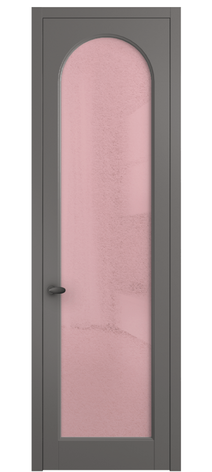 Межкомнатная дверь Палаццо 6804 Матовый классический серый Фактурное розовое стекло "Лёд", триплекс Цена 5400 AZE | Volhovec