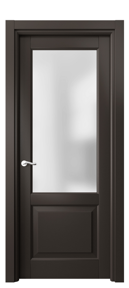 Межкомнатная дверь Лигнум 0740 Матовый антрацит Сатинированное стекло Цена 5080 AZE | Volhovec