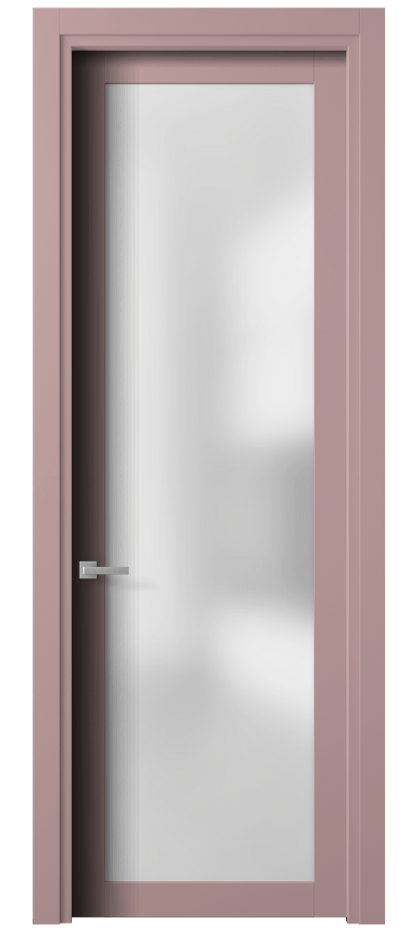 Межкомнатная дверь Планум 2102 Матовый белоснежный Сатинированное стекло Цена 3400 AZE | Volhovec