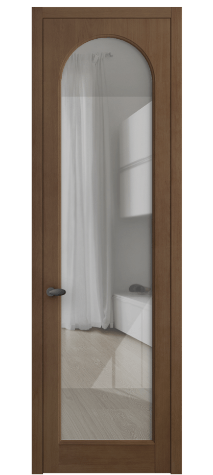 Межкомнатная дверь Палаццо 6804 Бук тёмный матовый Рефлективное прозрачное стекло "Стопсол", калёное Цена 188230 сом | Volhovec