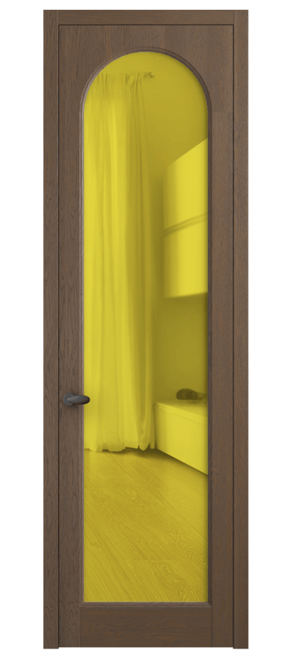 Межкомнатная дверь Палаццо 6804 Дуб туманный матовый Прозрачное жёлтое стекло, триплекс Цена 8000 AZE | Volhovec