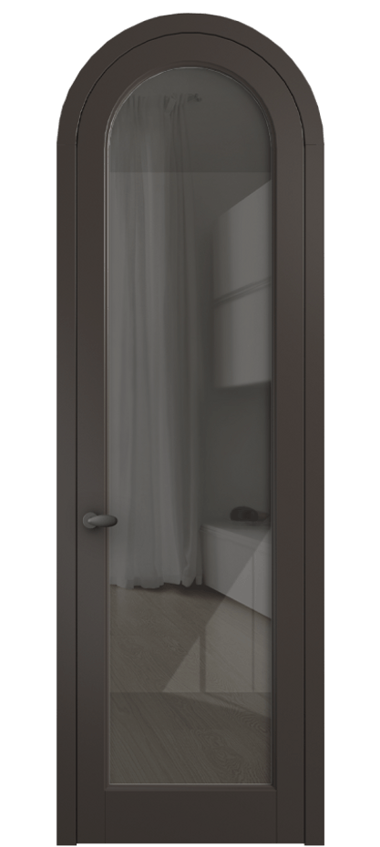 Межкомнатная дверь Палаццо 6814 Матовый антрацит Рефлективное серое стекло "Стопсол", калёное Цена 6900 AZE | Volhovec