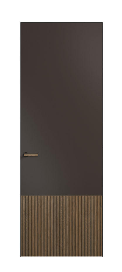 Межкомнатная дверь Velvet 8202 Дуб джутовый матовый - Матовый антрацит. Цена 6400  | Volhovec