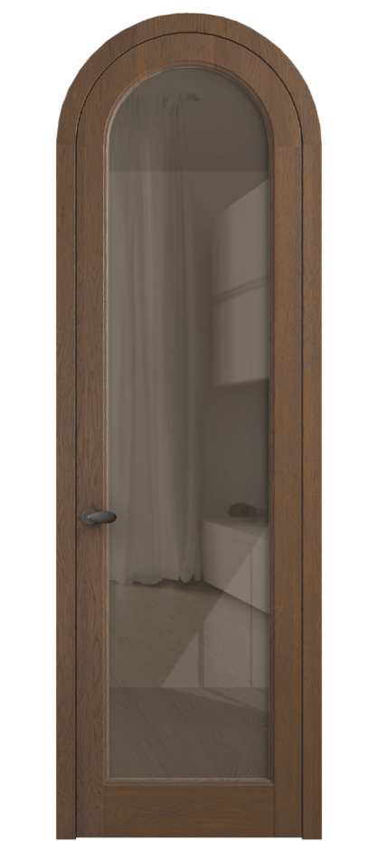 Межкомнатная дверь Палаццо 6814 Дуб каштановый матовый Рефлективное бронзовое стекло "Стопсол", калёное Цена 11200 AZE | Volhovec