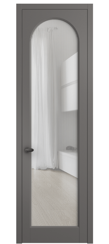 Межкомнатная дверь Палаццо 6804 Матовый классический серый Рифлёное стекло "Дюна", триплекс Цена 5400 AZE | Volhovec