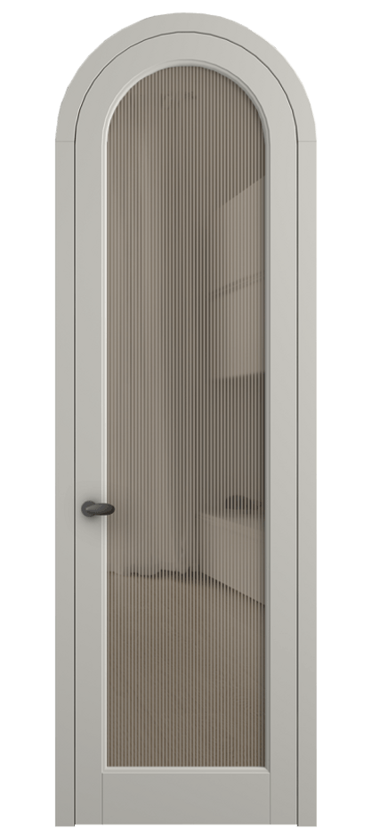 Межкомнатная дверь Палаццо 6814 Матовый тёплый серый Рифлёное бронзовое стекло "Дюна", триплекс Цена 6800 AZE | Volhovec