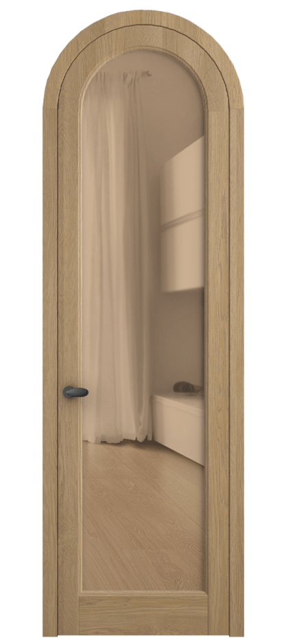 Межкомнатная дверь Палаццо 6814 Дуб соломенный матовый Прозрачное оранжевое стекло, триплекс Цена 11000 AZE | Volhovec