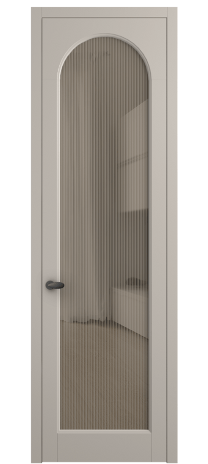 Межкомнатная дверь Палаццо 6804 Матовый светло-бежевый Рифлёное бронзовое стекло "Moru", триплекс Цена 5500 AZE | Volhovec