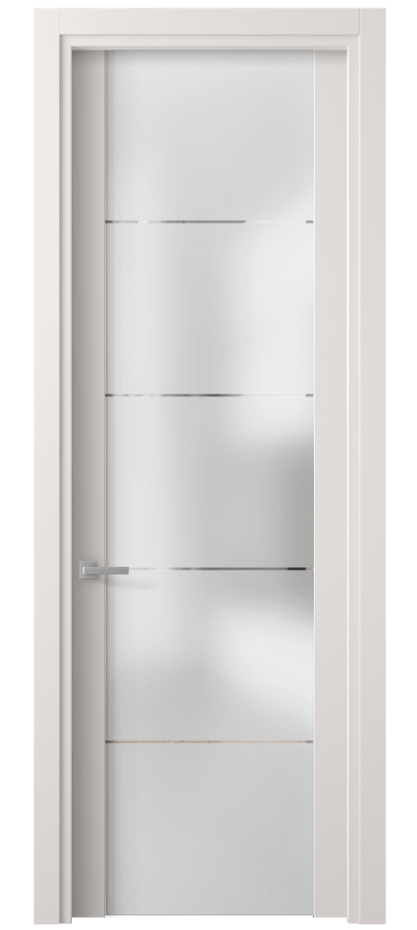 Межкомнатная дверь Планум 4114 ПЭТ кремово-серый Сатинированное стекло с гравировкой «КВАДРО», триплекс Цена 1700 AZE | Volhovec