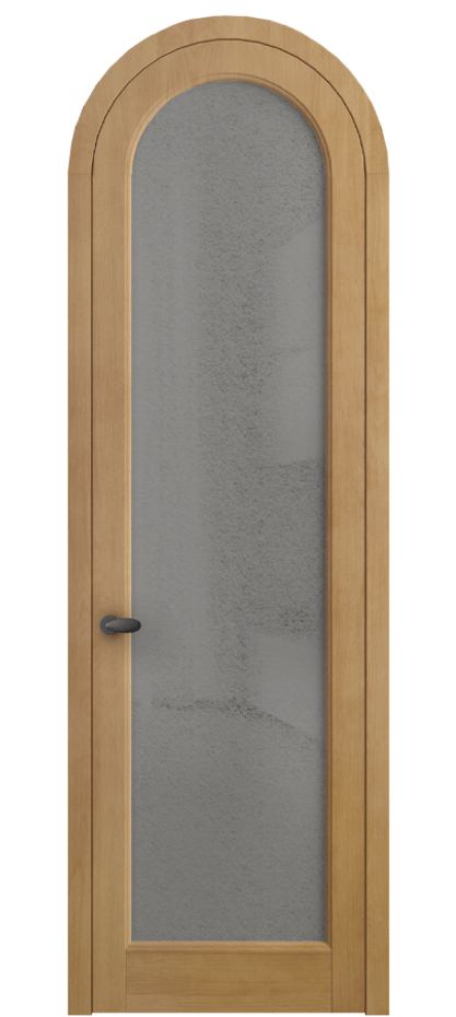 Межкомнатная дверь Палаццо 6814 Бук натуральный матовый Фактурное серое стекло "Лёд", триплекс Цена 9500 AZE | Volhovec